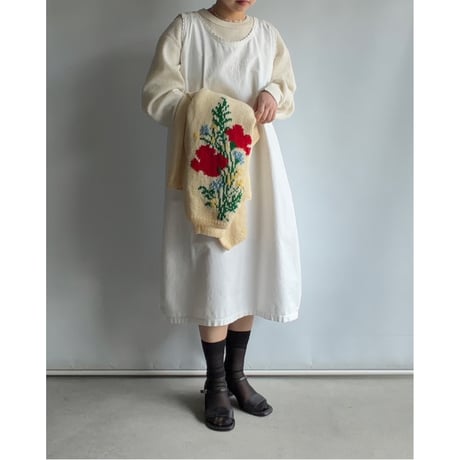 white cotton sleeveless one-piece