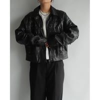 Lace-up PU leather jacket