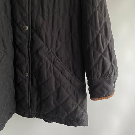 Suede collar quilted jacket
