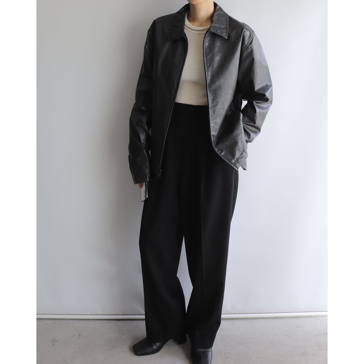 Faux python leather jacket | and C