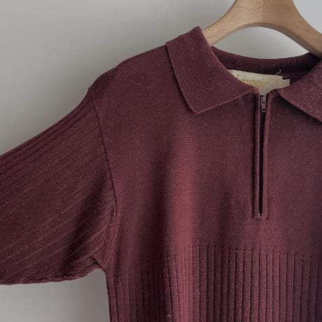 Brown half zip knit