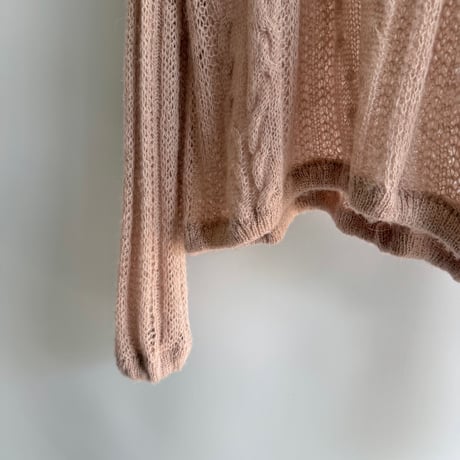 Soft pink cable knit