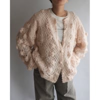 Pink flower knit cardigan
