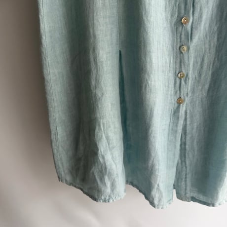 Mint blue linen dress