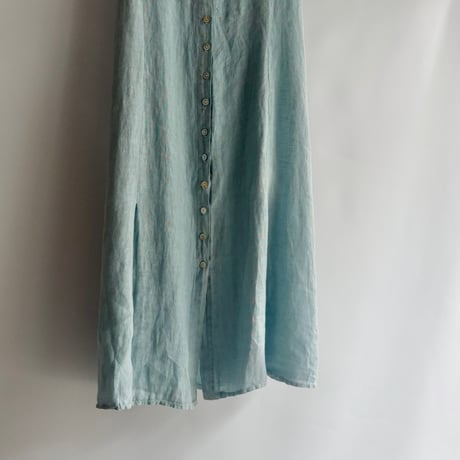Mint blue linen dress