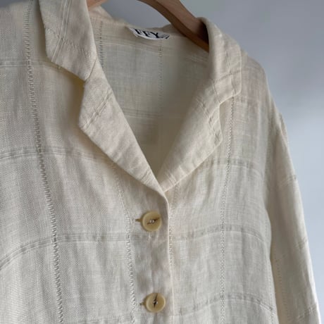 Cotton linen shirt jacket