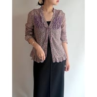 Small floral sheer frill blouse