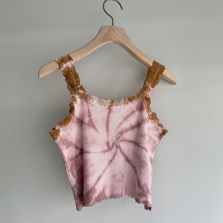 Pink tie-dye short camisole