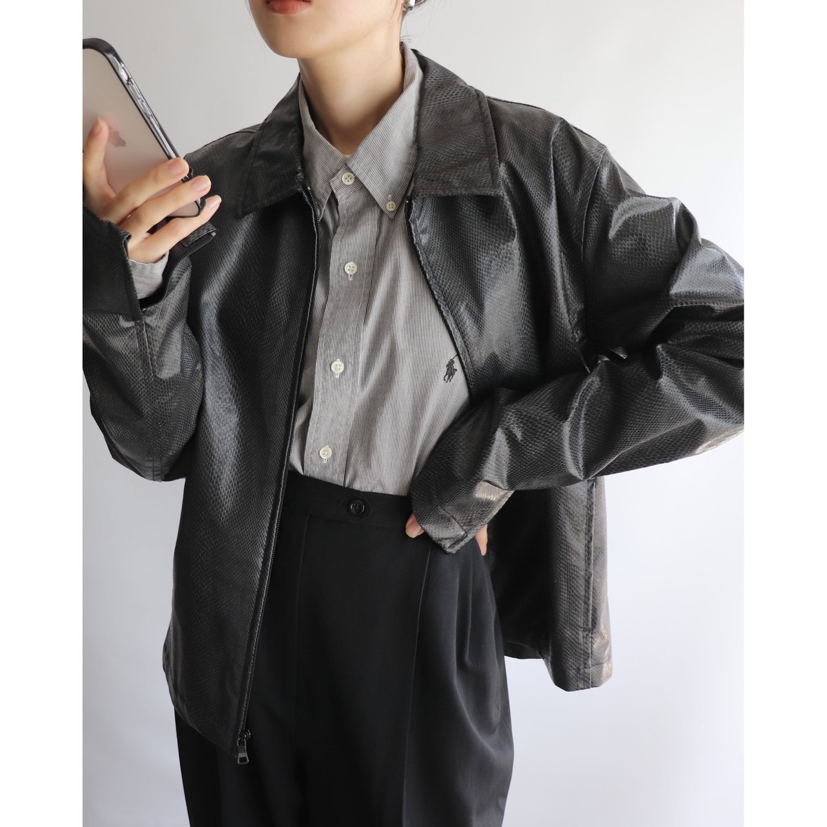 Fake Leather Jacket【cizatto完売品】 ＊週末限定価格＊ Fake Leather Jacket【cizatto完売品】 ＊週末限定価格＊ メタル