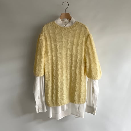 Yellow puff sleeve knit
