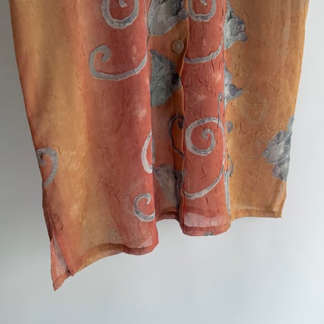 orange nuance sheer shirt