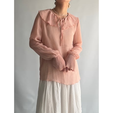 Sheer frill blouse