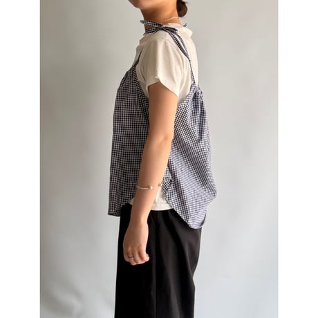 Ribbon gather camisole (Navy)