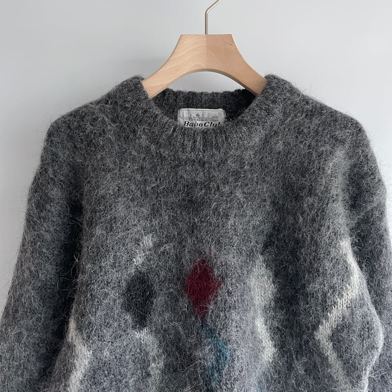 Vague argyle mohair knit | and C