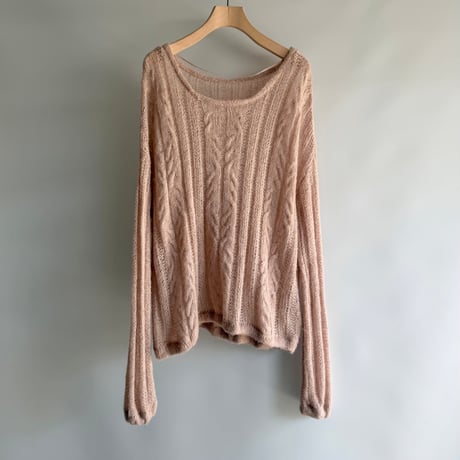 Soft pink cable knit
