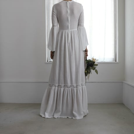 【RENTAL】Gauze cotton tiered dress