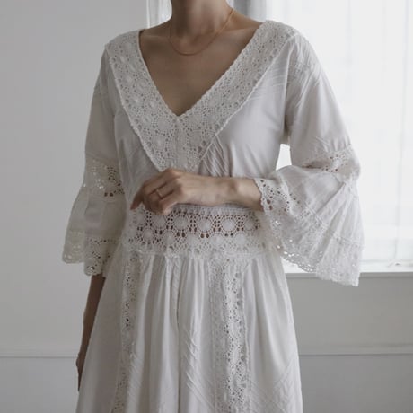 【RENTAL】Cotton lace dress