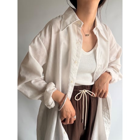 Sheer white long-sleeved shirt