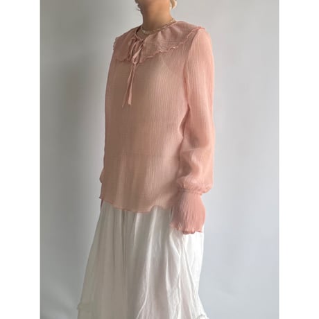 Sheer frill blouse