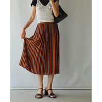 Orange Navy Striped Skirt