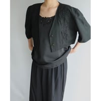 Silk embroidered short jacket