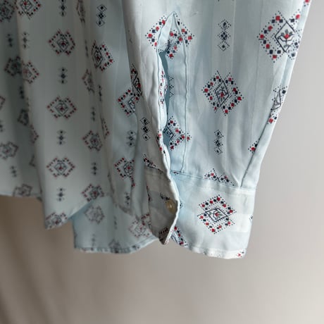 Pale blue satin pattern shirt