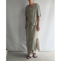 Mint green linen dress