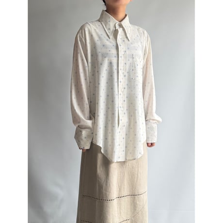 Light blue dot sheer shirt