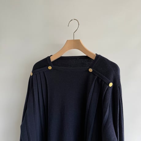 Gold button pleated knit