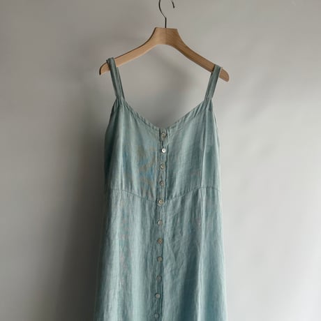 Mint blue linen dress