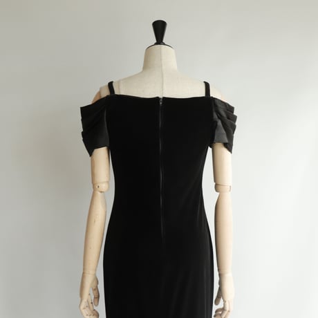 Off-shoulder velor dress