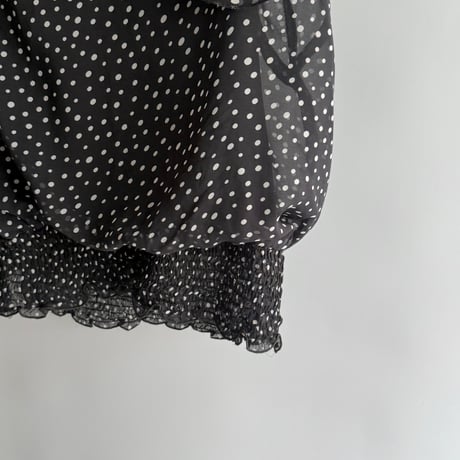Dot pattern sheer frill tops