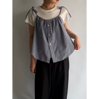 Ribbon gather camisole (Navy)