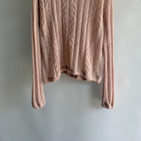 Soft pink cable knit