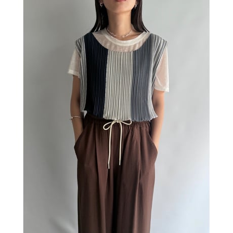 Dark blue vertical striped tops