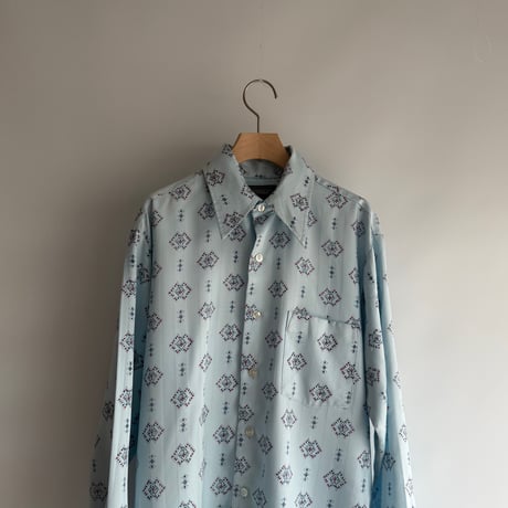 Pale blue satin pattern shirt