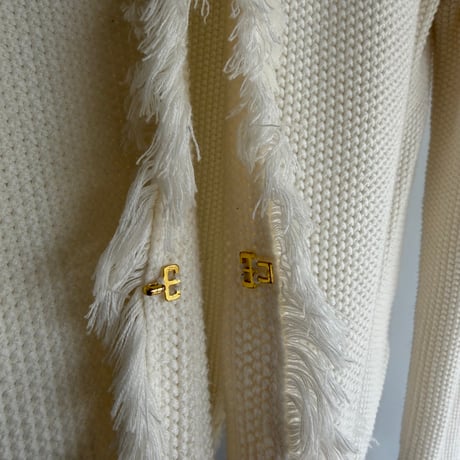 Fringe tweed-style cardigan