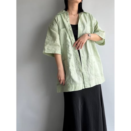 Mint green linen shirt