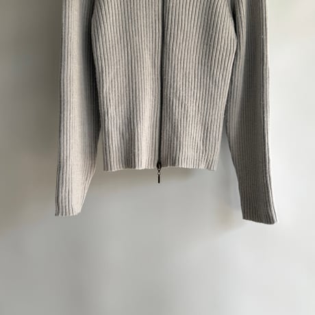 Double zip rib cardigan