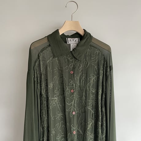 Green see-through shirt