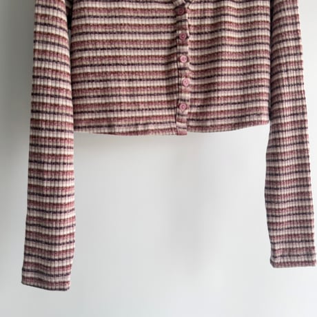 Border short length cardigan