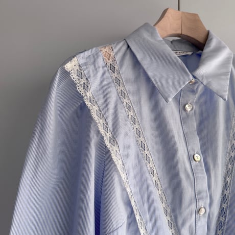 Striped lace blouse