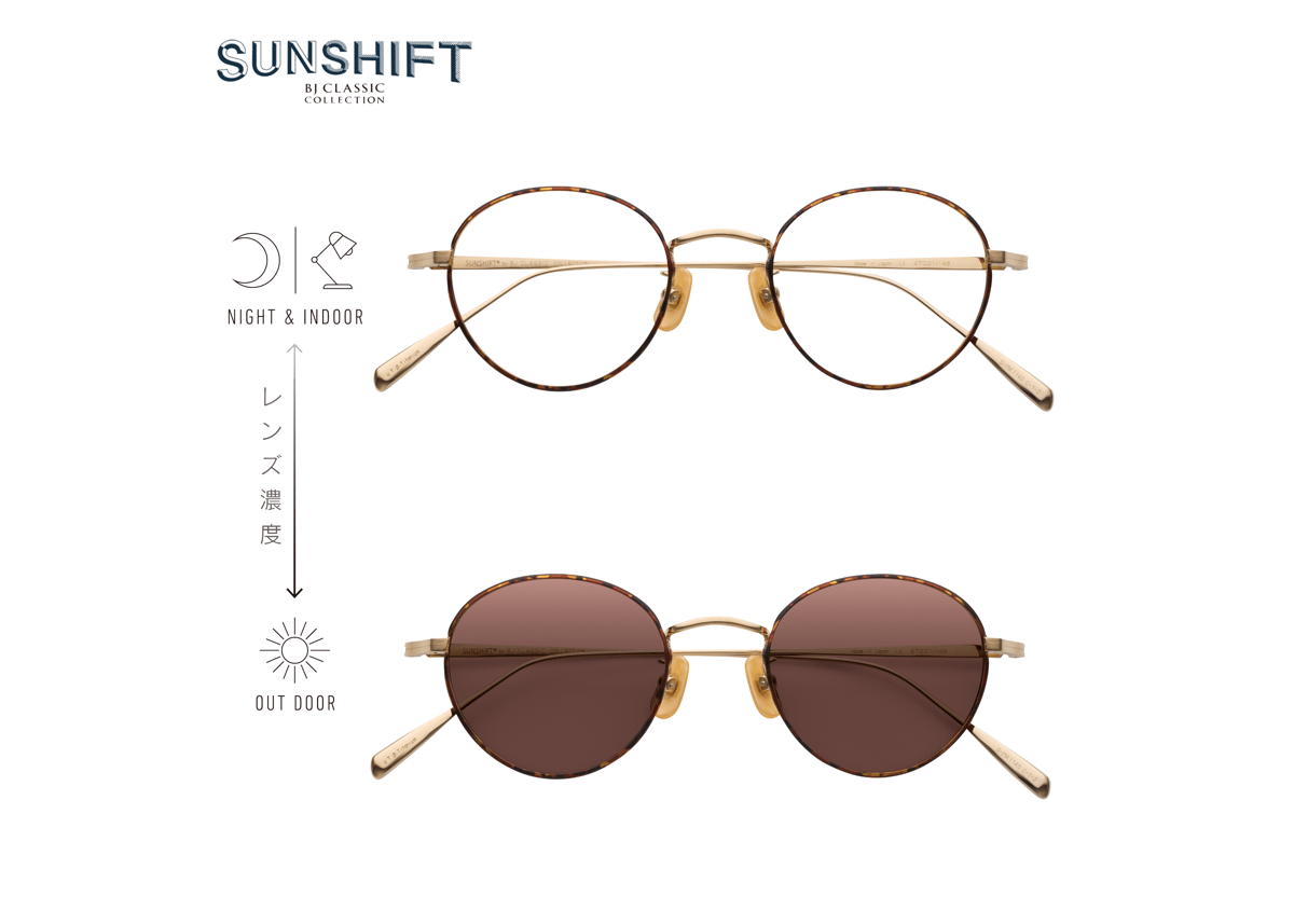 SUNSHIFT® / S-PM114S 1-2 ゴールド-デミ (SUNSHIFTレンズ：ク