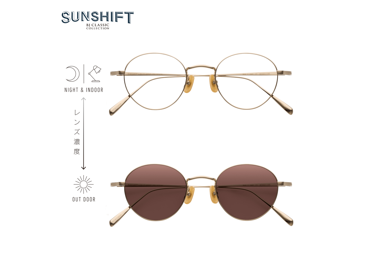 SUNSHIFT® / S-PM114 1 ゴールド (SUNSHIFT レンズ：クリア⇄ブラ