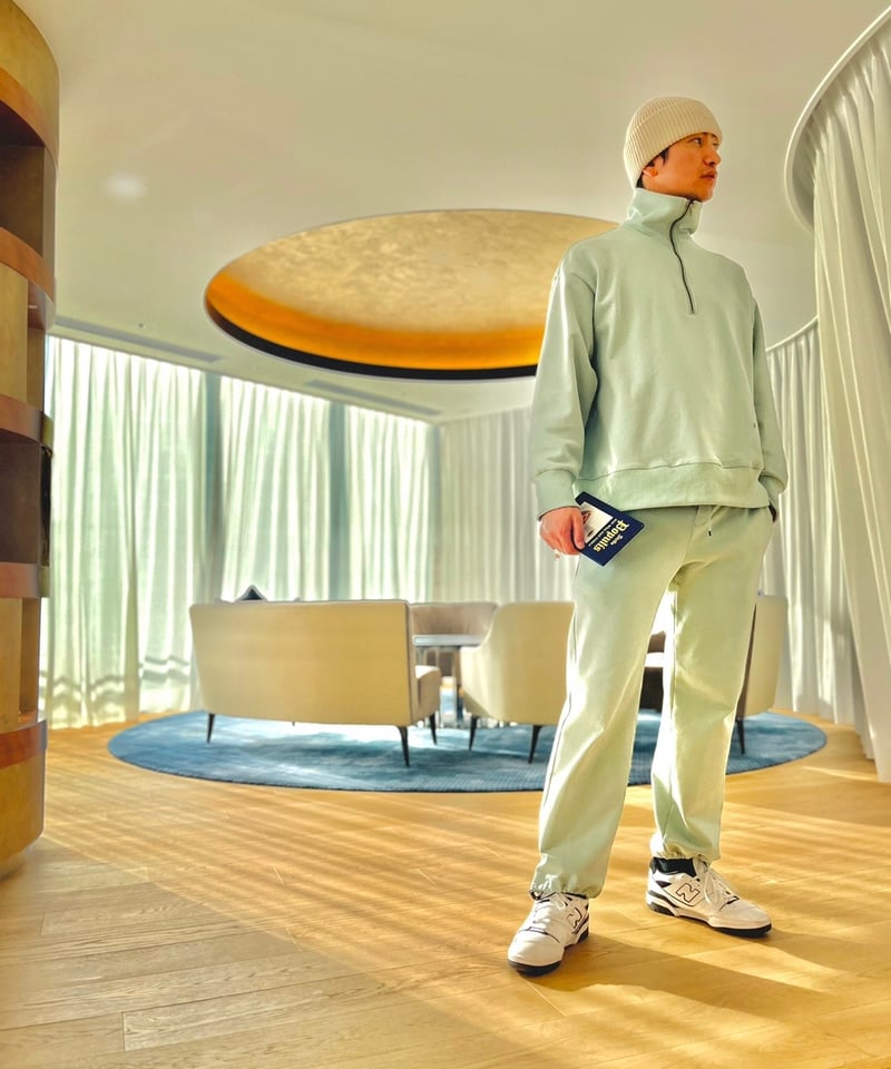 ナフィー　セットアップ NEOFLIX 【ハーフジップタートルセットアップ】-SKY G- スカイグリーン