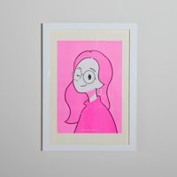 【置くだけで部屋が明るくなるアートポスター】Pink・額付き