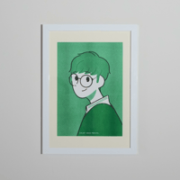 【置くだけで部屋が明るくなるアートポスター】Green・額付き