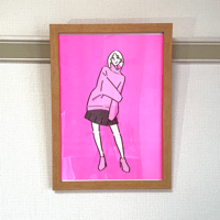 【リソグラフPOSTER】Pink・額付き