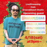 “KARAMUSHI”配信生ライブfromグリーンビーチスタジオ投げチケット