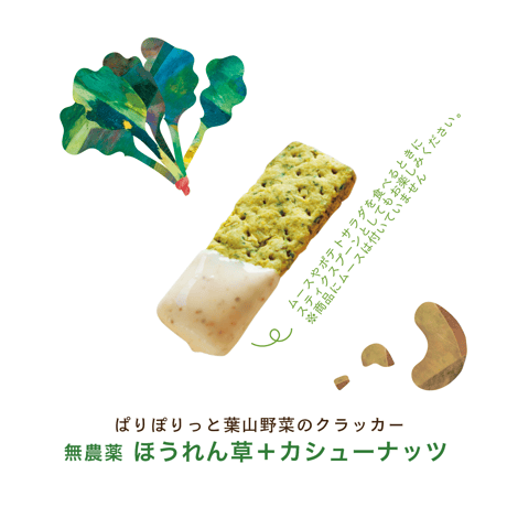 VEGICRA 葉山 野菜のクラッカー（ほうれん草＋カシューナッツ）